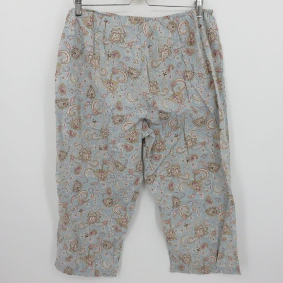 Victorias Secret Women Large Blue Paisley Scroll Crop PJ Pajama Pants Y2K 2003 - Picture 5 of 11